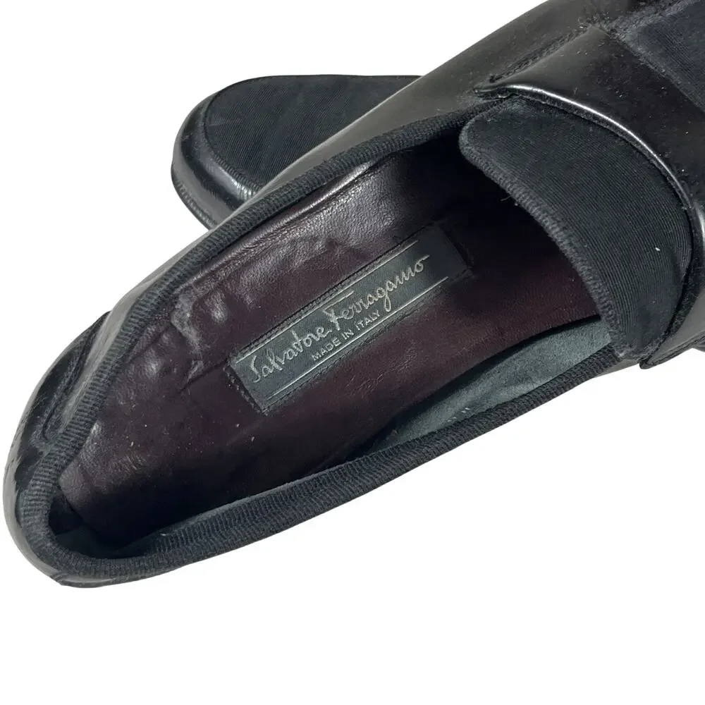 Salvatore Ferragamo Made in Italy Patent Grosgrain Vamp‎ Formal Loafer 8D